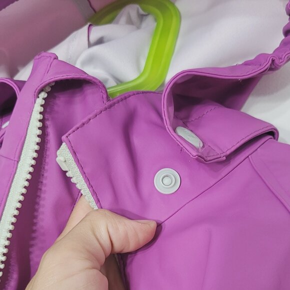 Kamik Kid's Purple Pockets Lightweight & Water-Resistant Hooded Rain Coat Size 2 - Picture 8 of 13